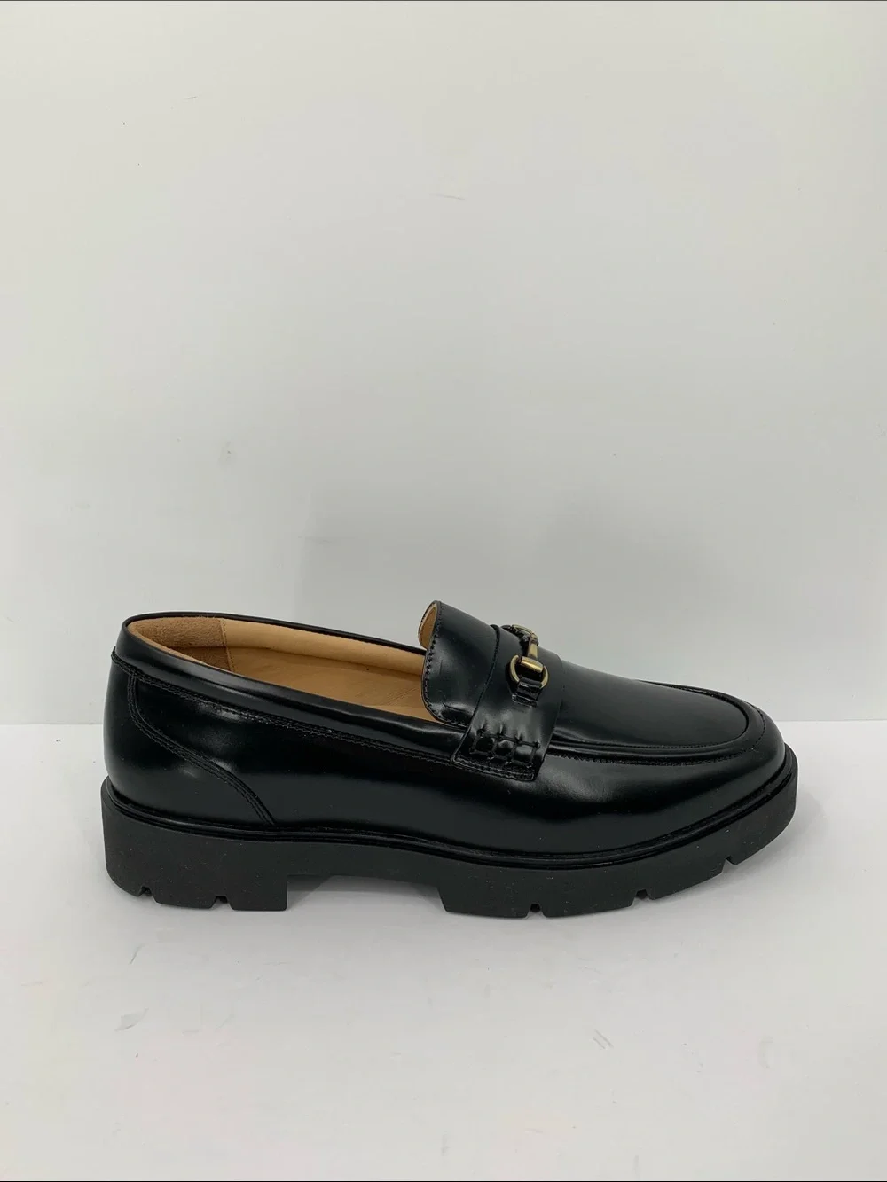 ABEO Boulevard Ornament chunky penny loafer shoe black leather bit preppy new 10